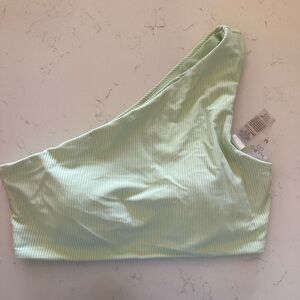 CALIA by Carrie Underwood One-Shoulder Ribbed Bikini Top - Mint